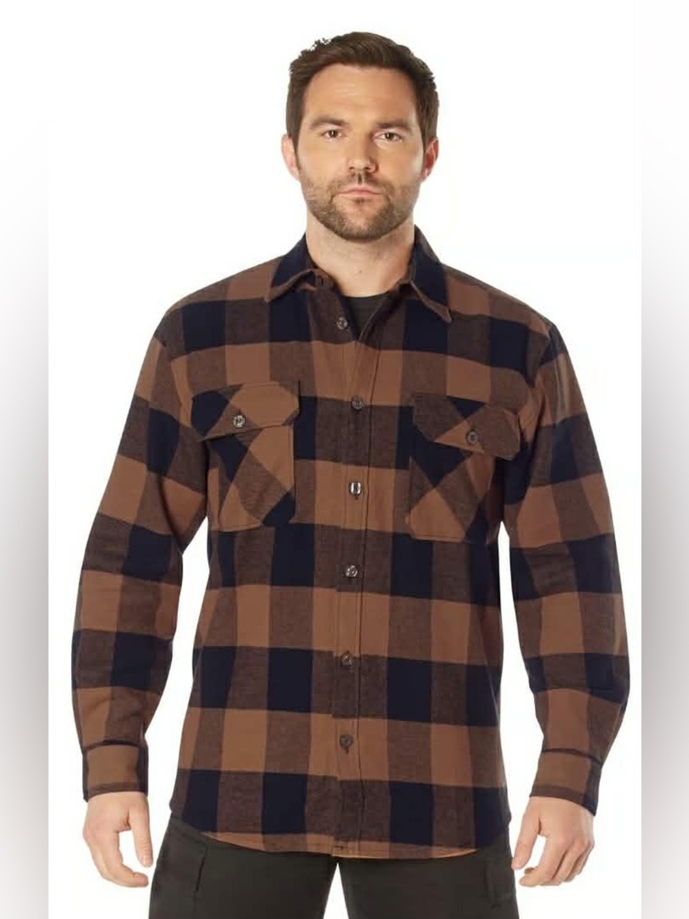 Dubinik Shirt Bundle Men's Brown and Black Flannel Button-Down